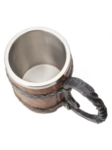 1 Peça Caneca de Cerveja Viking Antiga - Caneca de Barril de Uísque Isolada em Parede Dupla Com Design de Presente de Madeira - Perfeito para desfrutar das suas cervejas favoritas - Multicolorido - Visão 8