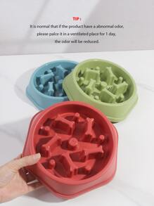 1 件随机颜色骨头形慢食防呛碗，适合中大型犬爱好者和狗妈妈喜爱，适合日常使用和户外活动 - 彩色 - 查看 4