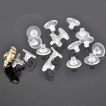 100入組耳釘墊和安全扣,補充掛勾式耳環的耳釘,手提袋耳環的軸扣,適用於重型耳環