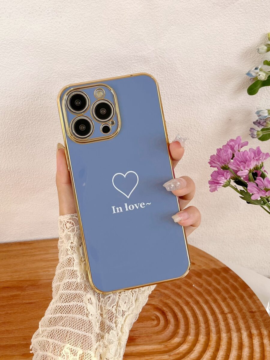 Funda de teléfono con diseño de corazón, versión internacional, no la versión nacional - Azul - Ver 1