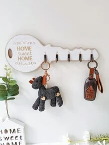 Key-shaped Hook With 5 Hooks, White