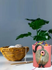 1 pièce Élément décoratif de rangement de fil de conception de cul de chat mignon, meilleur cadeau de redresseur de tricot