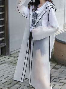 1pc Women's Transparent One-piece Raincoat - Clear - View 2