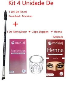 Eyebrows - Henna nâu + Tẩy + Cọ Macrilan Franced + Cốc thủy tinh Dappen - Xem 1