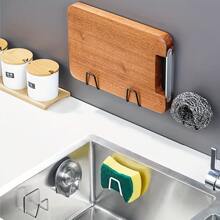 Sponge Holder For Kitchen, Stainless Steel, Bedroom Organizer, Sink Wire Sponge & Dish Cloth Soap Holder, No-Drill Wall-Mount - Silver - View 1