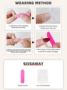 浪漫帶24入組長款方形蝴蝶3D立體裝飾用品漸變假指甲假的指甲指甲片假指甲按壓指甲片充分指甲貼充分指甲貼全覆蓋可拆卸禮物手甲果凍膠指甲銼美甲 - 黑色 - 查看 6