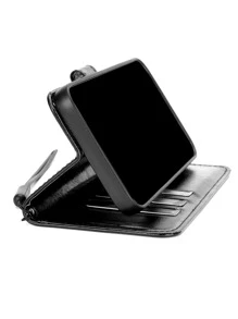 手機殼皮革手機殼 - 黑色 - 查看 4