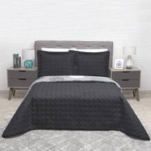 Pinsonic Lightweight Double View Printed Duvet - Black - View 2