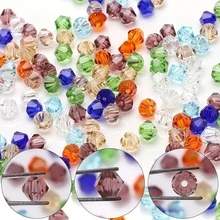 90pcs Pha Lê Áo Yếu tố Nhị khúc Hạt 4MM Nhiều màu Ly Spacer Hạt Đối với Làm đồ trang sức DIY Phụ kiện Thủ công Thủ công Hạt Phụ kiện - Màu Hồng baby - Xem 2