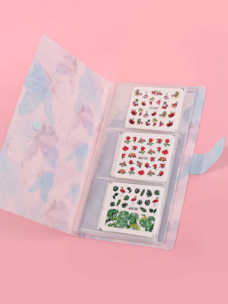 klimonla Hộp đựng sticker dán móng tay, kiểu dáng đơn giản, tươi mới, album hoa dán, 20 trang với 120 khe đựng thẻ, họa tiết bướm, một bộ, dùng cho phòng ngủ, nhà cửa, phòng tắm, phòng màu hồng, trang trí phòng khách, đồ dùng du lịch, túi quà, quà tặng cho mẹ, bố, nam giới, bạn bè, giáo viên, sinh nhật, đám cưới, bàn làm việc, kệ, phụ kiện, hộp quà, quà tặng ngộ nghĩnh, lưu trữ, trang trí phòng. - Màu xanh lam - Xem 1