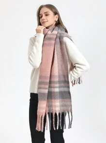 1條女性時尚暖英國格子圍巾,適合日常使用 - 彩色 - 查看 2