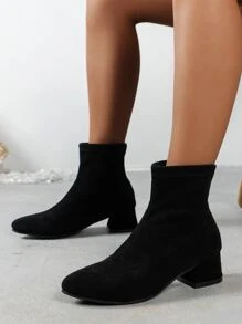 女性經典&時尚黑色靴子帶優雅設計,防滑鞋底&雙線完美適用於音樂節&運動季節&畢業季節&秋冬時尚 - 黑色 - 查看 3