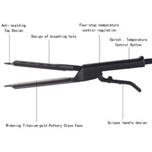 Plancha De Cabello De Cerámica Con Profesional Temperatura - Negro - Ver 5