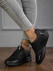 أحذية رياضية كاجوال من الجلد بتصميم ألوان متباينة للنساء، متينة وشاملة، مناسبة للجيم والجري والرياضة والمواعدة، مريحة وخفيفة الوزن، مثالية لسيدات المكاتب، أحذية رياضية للنساء