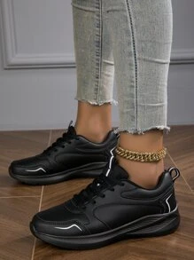 أحذية رياضية كاجوال من الجلد بتصميم ألوان متباينة للنساء، متينة وشاملة، مناسبة للجيم والجري والرياضة والمواعدة، مريحة وخفيفة الوزن، مثالية لسيدات المكاتب، أحذية رياضية للنساء