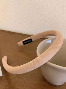 5入組簡約風卡其色斜紋布頭髮箍適合女士,頭繩,臉部清潔頭帶,頭配件