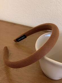 5入組簡約風卡其色斜紋布頭髮箍適合女士,頭繩,臉部清潔頭帶,頭配件