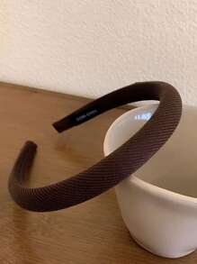 5入組簡約風卡其色斜紋布頭髮箍適合女士,頭繩,臉部清潔頭帶,頭配件