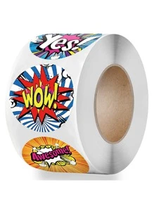 500 cái Cuộn Bảng chữ cái tiếng Anh Không thấm nước Tự dính Hình dán Nhãn Đối với Đồ trang trí - Nhiều màu - Xem 2