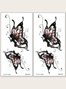 2pcs Butterfly & Fairy Design Temporary Tattoo Stickers For Wrist, Arm, Small Body Areas - Multicolor - View 2