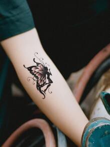 2pcs Butterfly & Fairy Design Temporary Tattoo Stickers For Wrist, Arm, Small Body Areas - Multicolor - View 4