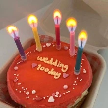 6入組彩色火焰蠟燭,用於蛋糕裝飾,生日和節日派對用品,創意彩虹火焰蠟燭 - 彩色 - 查看 4