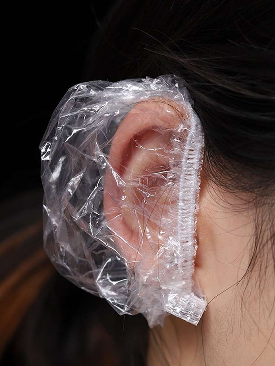 100pcs Clear Ear Covers, Ear Protectors For Ear Piercing, Shower, Shampoo, Swim, Spa, Hair