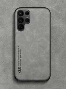 Letter Graphic Phone Case - Grey - View 1