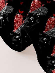 時尚簡約風格玫瑰花蝴蝶格印花刷毛床單床罩防塵罩男女睡房家居紡織床上用品 - 彩色 - 查看 6