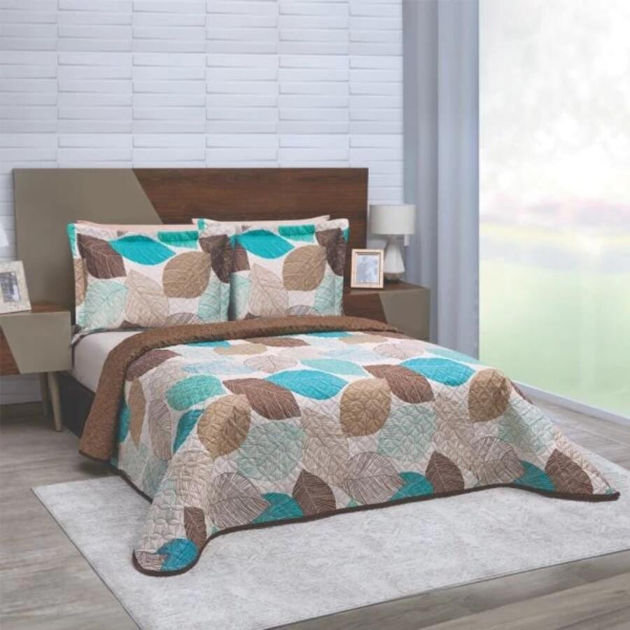 Pinsonic Lightweight Double View Printed Duvet - Coffee Brown - View 1