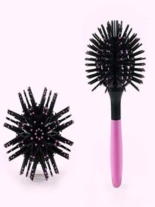 1 件 3D 炸弹卷发刷球造型球形按摩梳顺发耐热发梳、发刷、梳子、美发工具、美发产品及配件适用于理发沙龙美容旅行必需品 - 粉色 - 查看 3