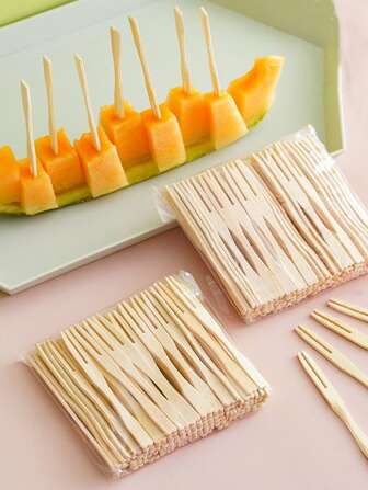 80 piezas de Pinchos de Madera Desechables con Tapas Transparentes para postres caseros, pasteles pequeños, cocina, regalos de Navidad, regreso a la escuela, útiles escolares