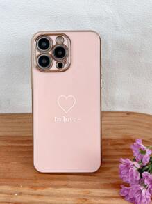 Y2K Pink Heart Pattern Phone Case - Pink - View 2