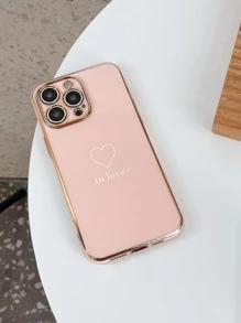 Y2K Pink Heart Pattern Phone Case - Pink - View 4