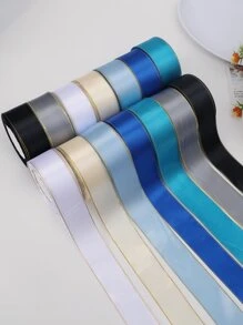 (1卷的緞帶)DIY玫瑰花材料緞面緞帶適用於裝飾蛋糕,禮物,婚禮派對,,金色緞帶