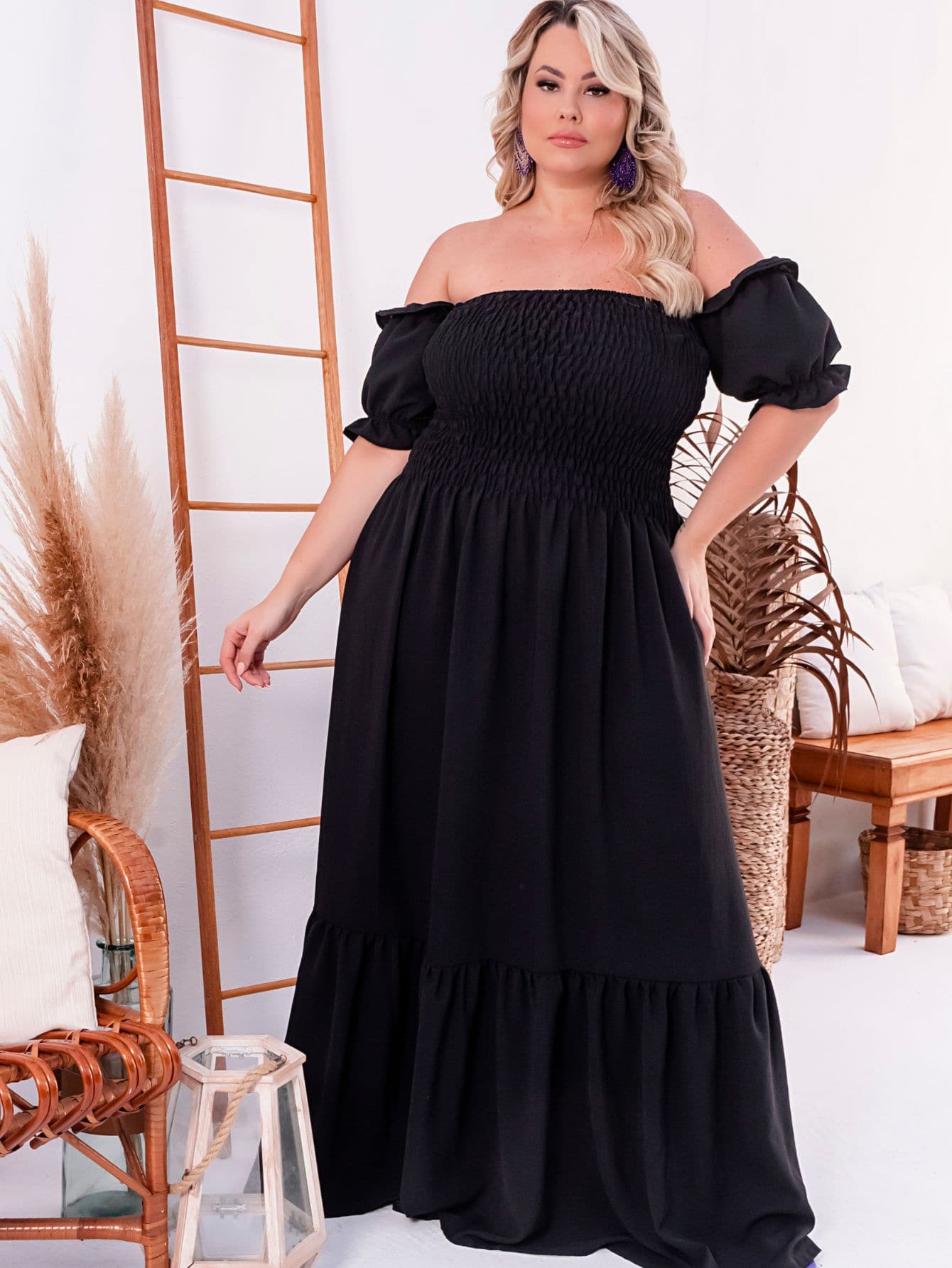 Plus Size Dresses - màu đen - Xem 1