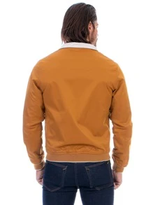 Chamarra Para Hombre Impermeable Doble Vista Reversible - Beis - Ver 6
