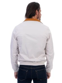 Chamarra Para Hombre Impermeable Doble Vista Reversible - Beis - Ver 2