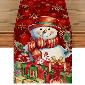 聖誕桌子布適用於桌子裝飾用品,餐墊適用於室內室外家庭派對裝飾用品,聖誕13X72英寸和是製成的100%滌綸帶牢固縫紉和柔軟和耐用性至保護你的,划痕和這桌子旗是在和適合A桌子那4-6人物,製作你的餐具經驗不是收縮或者
