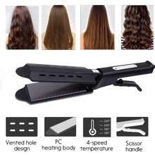 Plancha De Cabello De Cerámica Con Profesional Temperatura - Negro - Ver 2