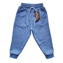Young Boys Denim Two-piece Outfits - xanh quân đội - Xem 3