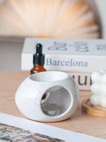 1只創意卡通陶瓷香薰爐,適用於精油和蠟燭,不包含蠟燭 - 白色 - 查看 3