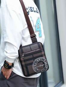 Men's Diagonal Shoulder Bag PU Shoulder Bag Men's Crossbody Bag Waterproof Wear-Resistant Lightweight Commute Business Leisure Suitable For Men White-Collar Executives - Multicolor - View 1