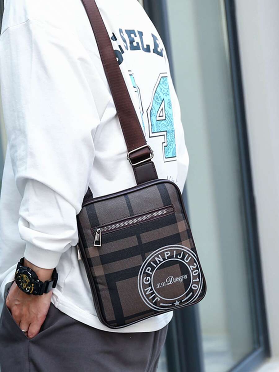 Men's Diagonal Shoulder Bag PU Shoulder Bag Men's Crossbody Bag Waterproof Wear-Resistant Lightweight Commute Business Leisure Suitable For Men White-Collar Executives - Multicolor - View 1