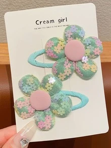 8pcs/Pack Glitter Flower Hair Clips - Multicolor - View 3