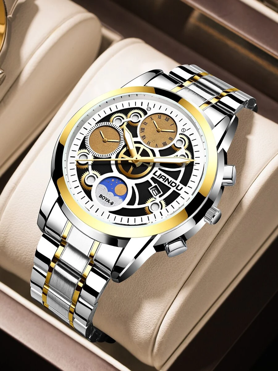 LIANDU LIANDU Đồng hồ điện tử nam - Bạc - Xem 1