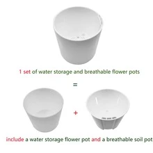 1套組合式花盆,具有儲水透氣功能,包含蓋面盆和底部水盆,高11.5cm,直徑11.5cm,可存儲水分減少澆水頻率。同時具有通風孔,為植物根系提供足夠的空氣。 - 圓柱-線條 - 查看 3