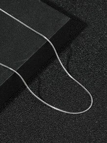 1入組不銹鋼銀男士簡約風項鍊日常裝飾