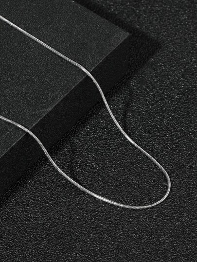 1入組不銹鋼銀男士簡約風項鍊日常裝飾