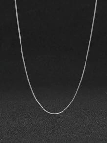 1入組不銹鋼銀男士簡約風項鍊日常裝飾